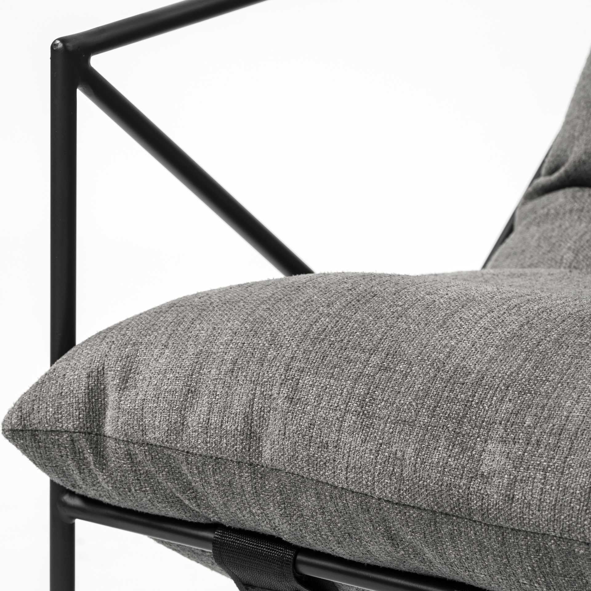 Grey Fabric Wrap Accent Chair with Black Metal Frame By Homeroots - Image 9