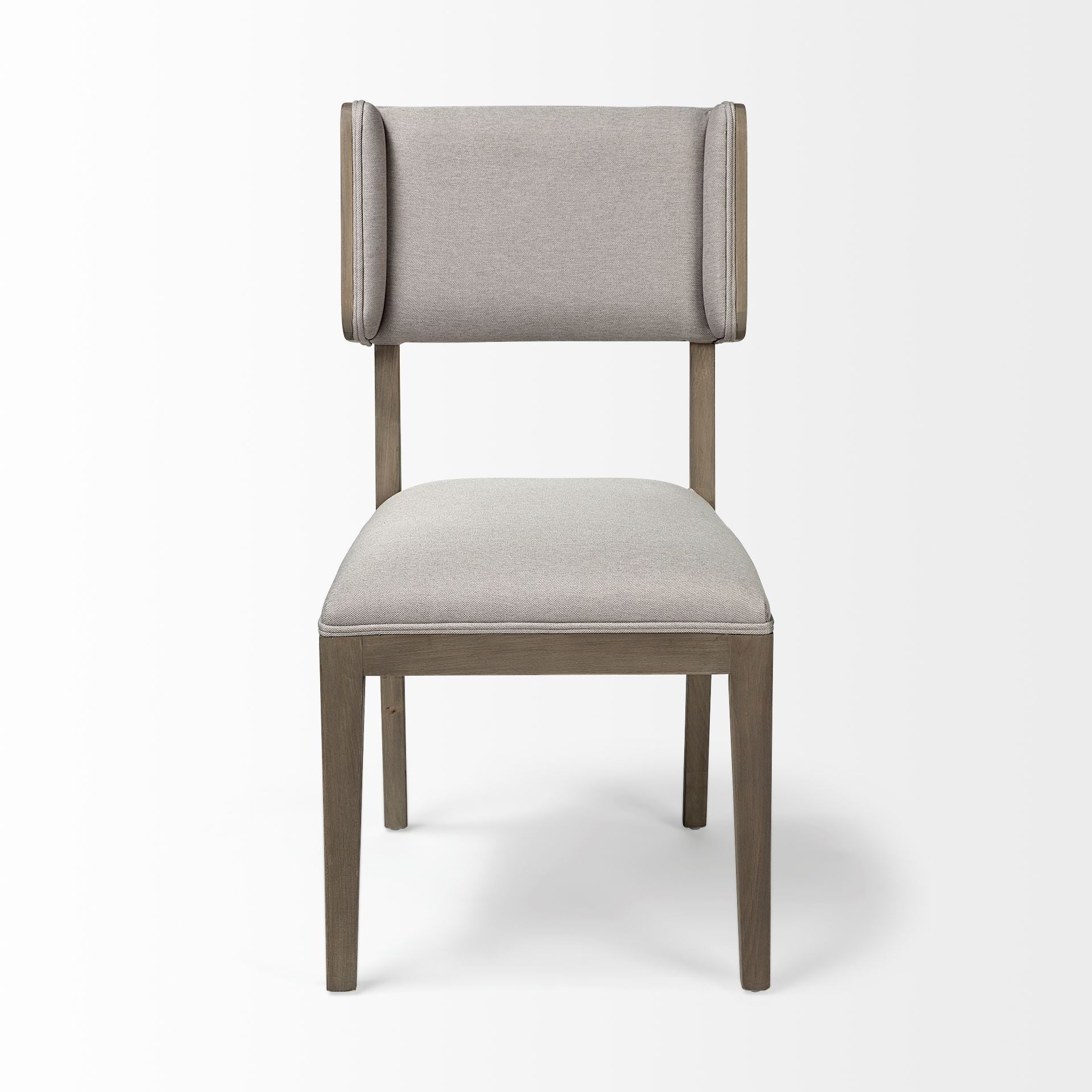 Grey Fabric Wrap With Brown Wooden Base Dining Chair By Homeroots - Image 10