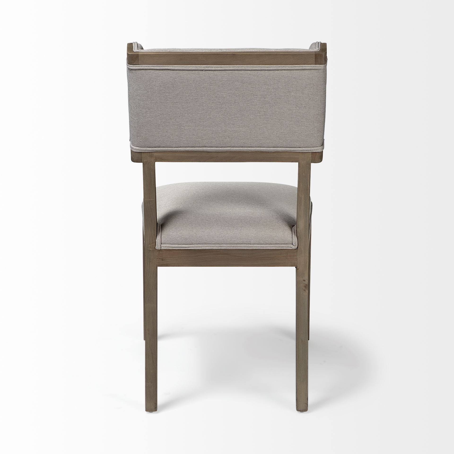 Grey Fabric Wrap With Brown Wooden Base Dining Chair By Homeroots - Image 12