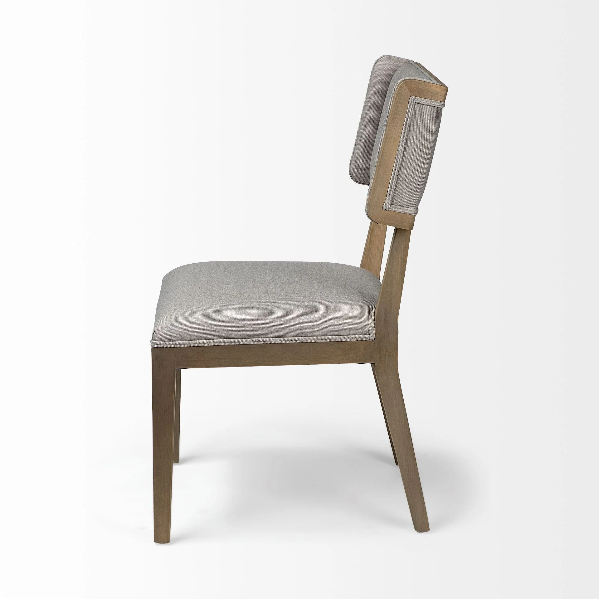 Grey Fabric Wrap With Brown Wooden Base Dining Chair By Homeroots - Image 4