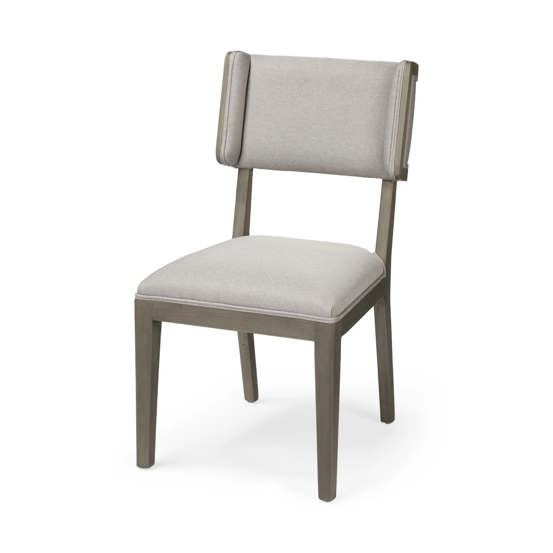 Grey Fabric Wrap With Brown Wooden Base Dining Chair By Homeroots - Image 9