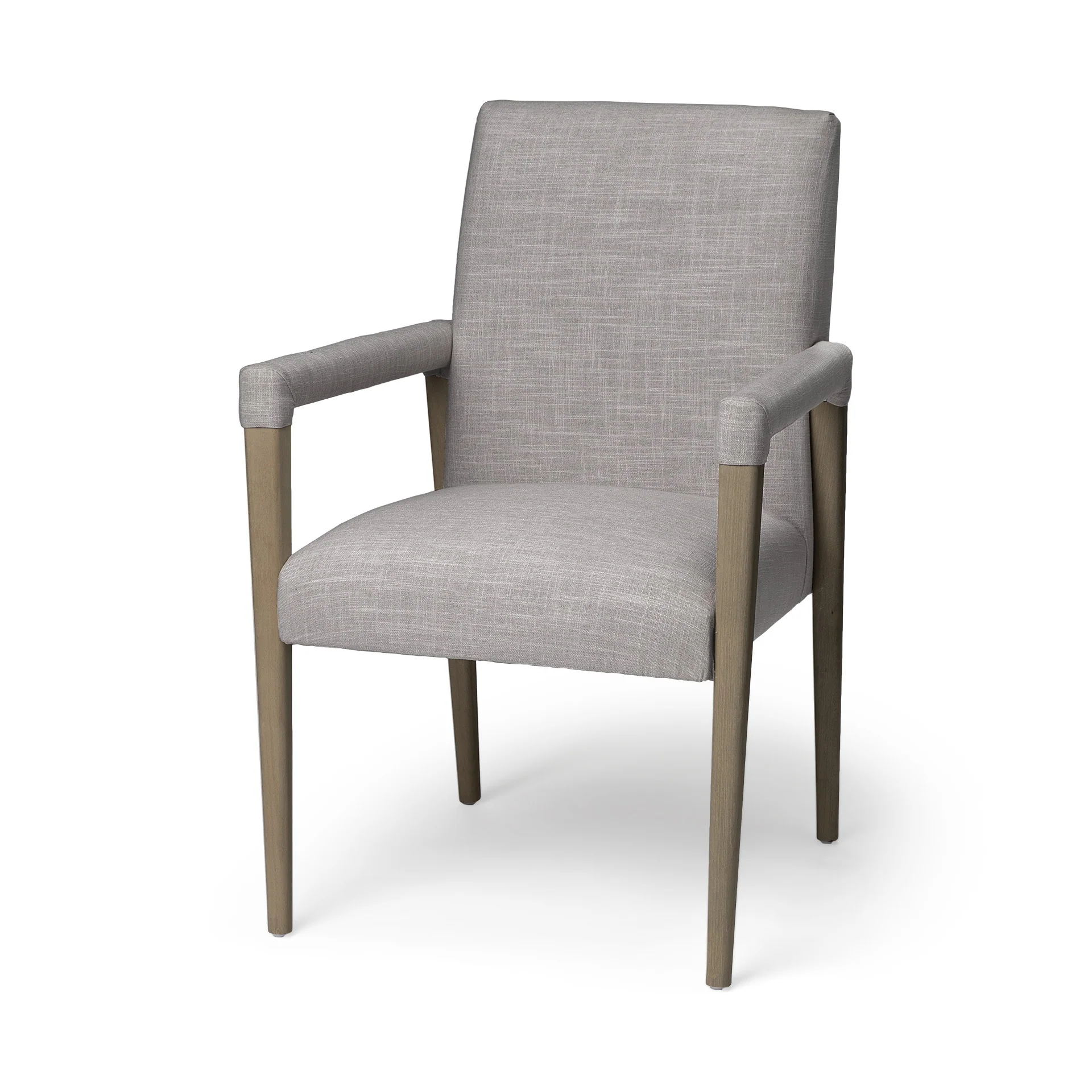 Grey Fabric Wrap With Brown Wooden Frame Dining Chair By Homeroots - Image 3