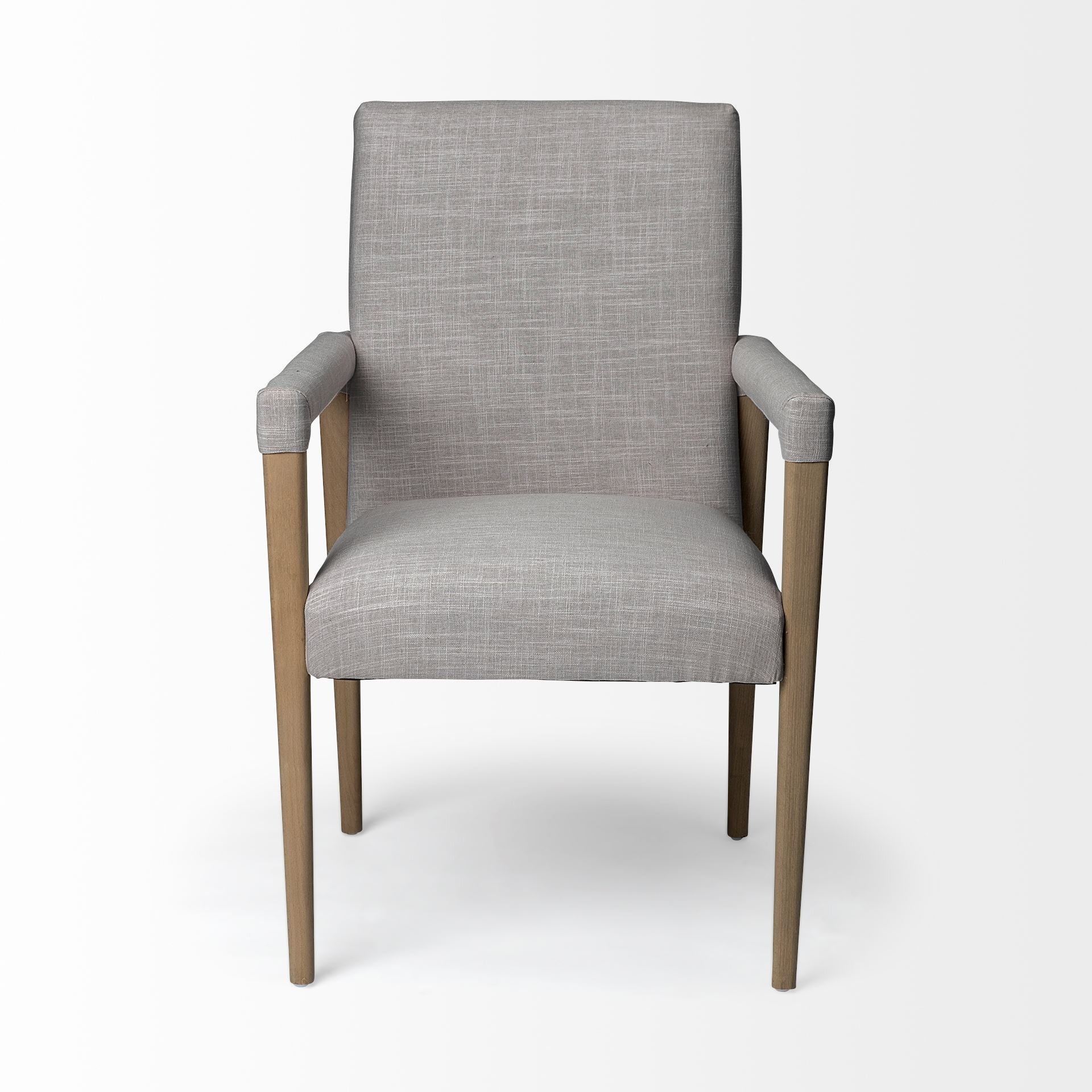 Grey Fabric Wrap With Brown Wooden Frame Dining Chair By Homeroots - Image 4