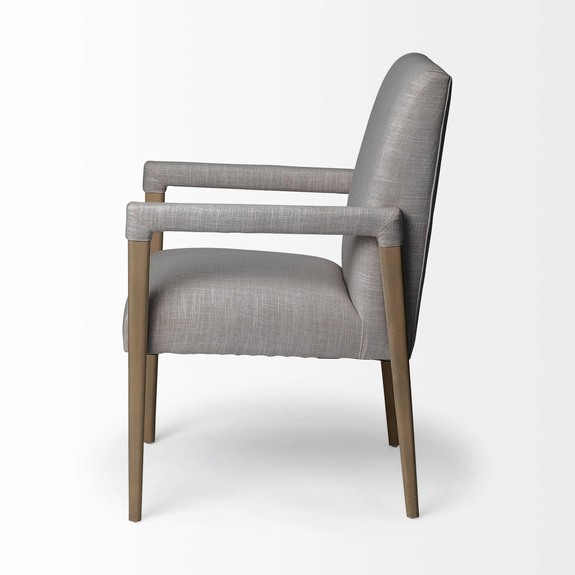 Grey Fabric Wrap With Brown Wooden Frame Dining Chair By Homeroots - Image 5