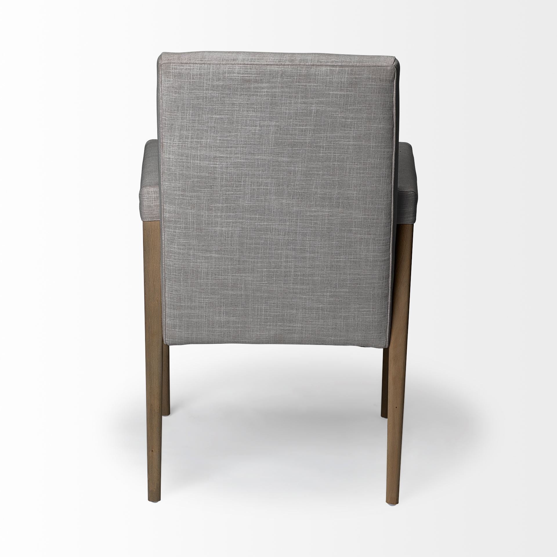 Grey Fabric Wrap With Brown Wooden Frame Dining Chair By Homeroots - Image 6
