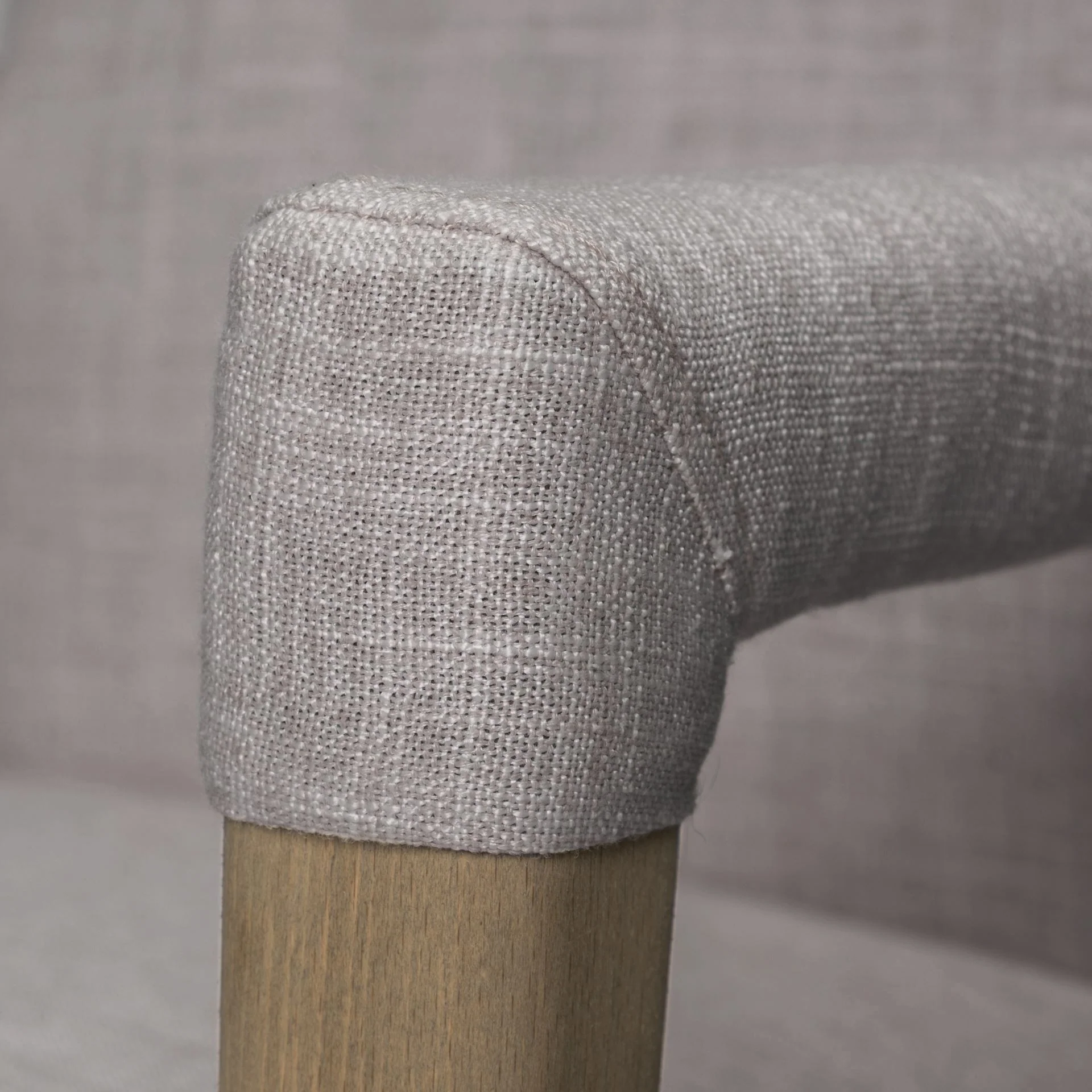 Grey Fabric Wrap With Brown Wooden Frame Dining Chair By Homeroots - Image 8