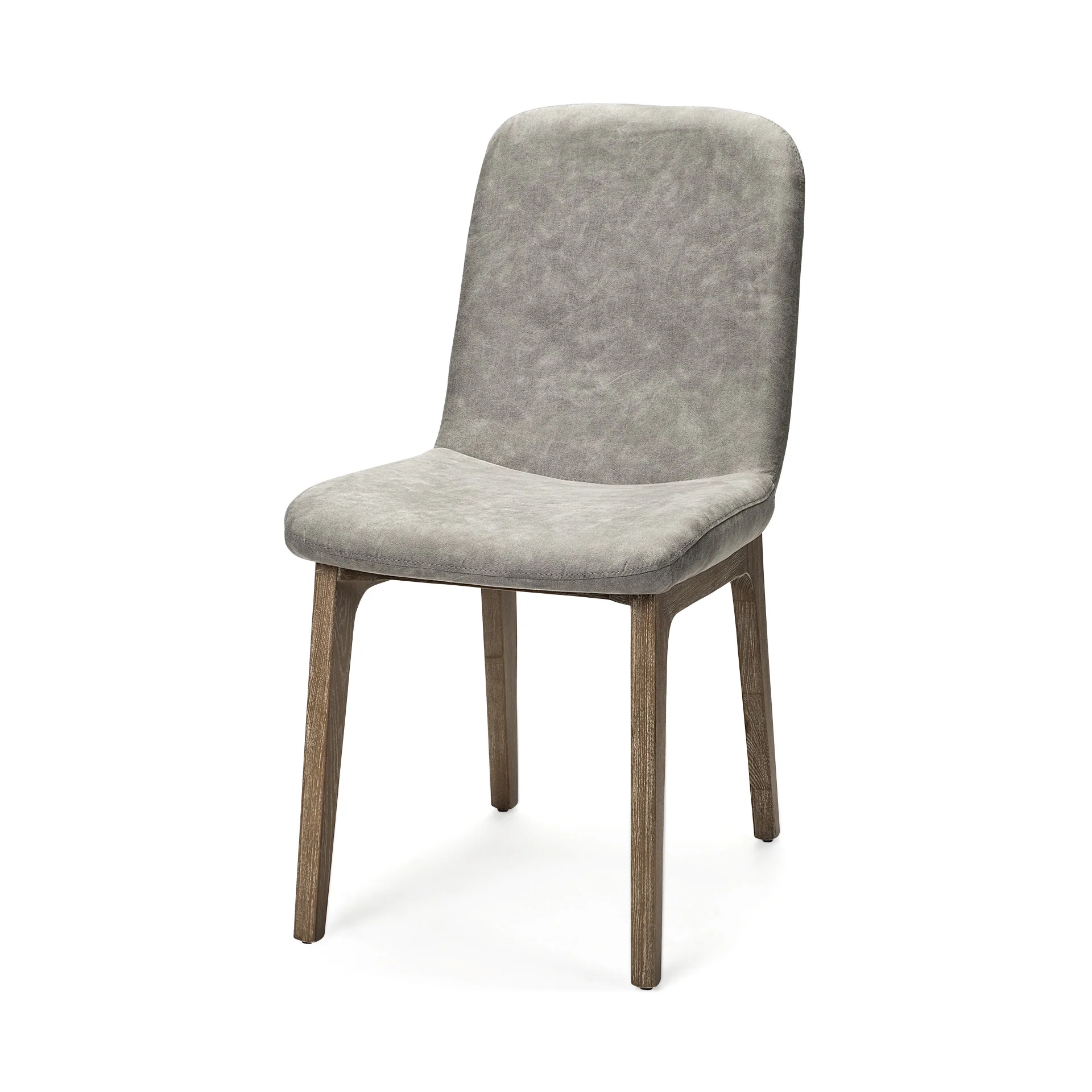 Grey Fabric Wrap With Medium Brown Wood Base Dining Chair By Homeroots - Image 2
