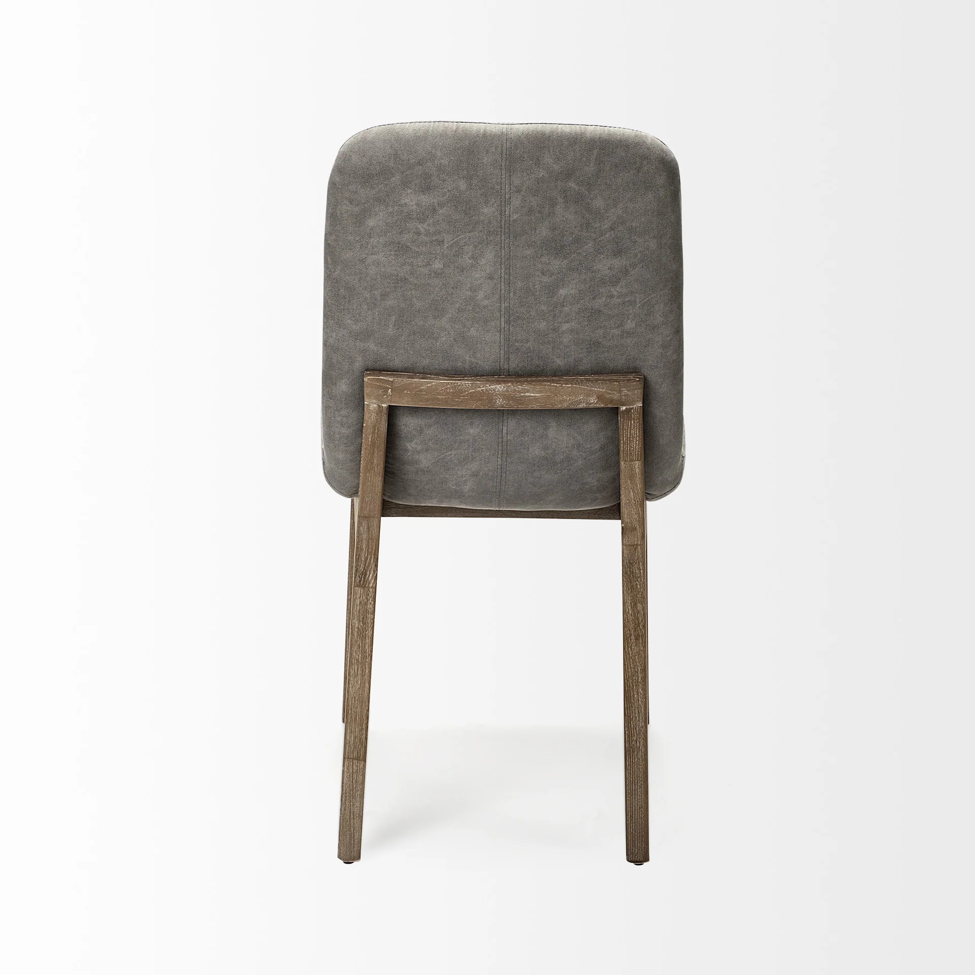 Grey Fabric Wrap With Medium Brown Wood Base Dining Chair By Homeroots - Image 5