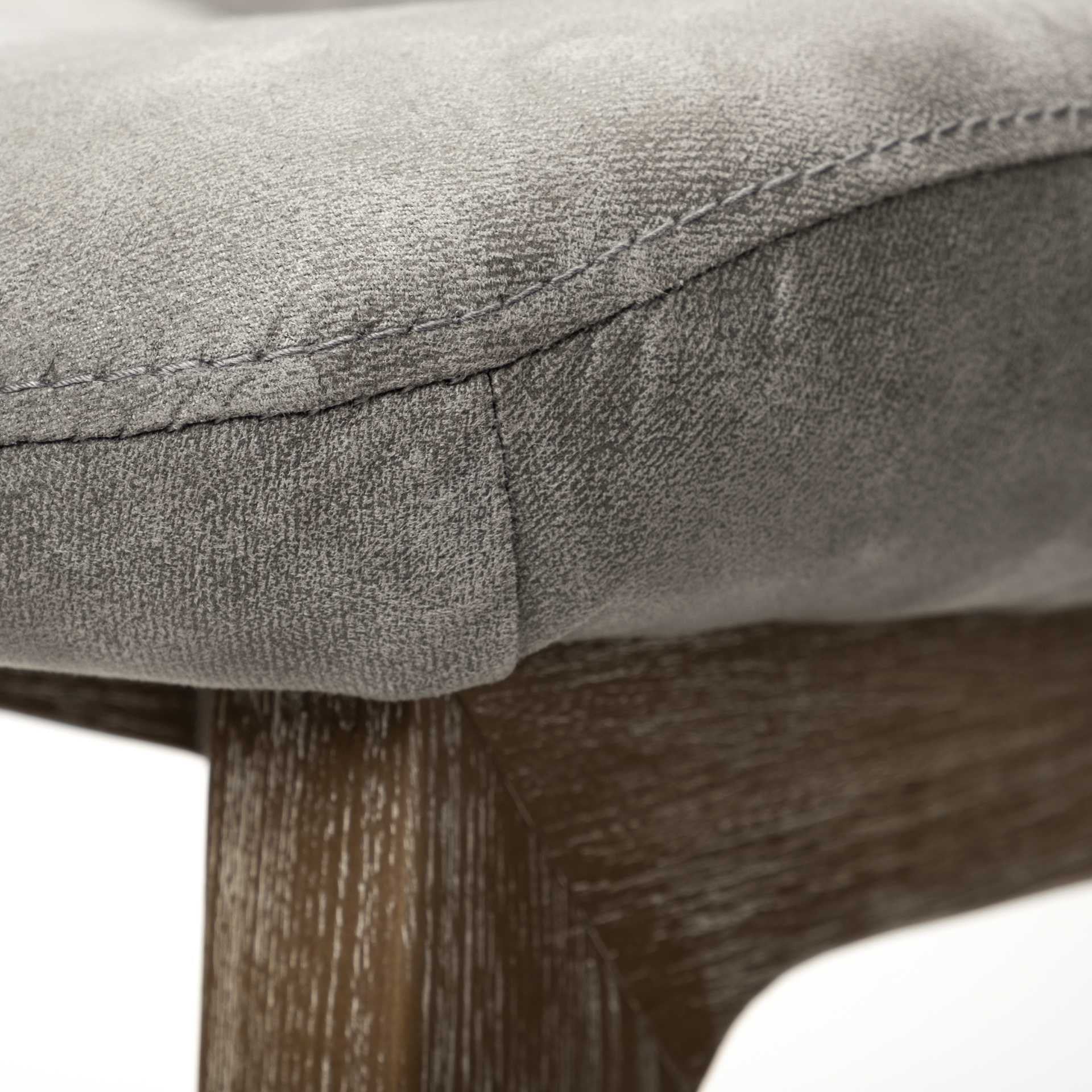 Grey Fabric Wrap With Medium Brown Wood Base Dining Chair By Homeroots - Image 7