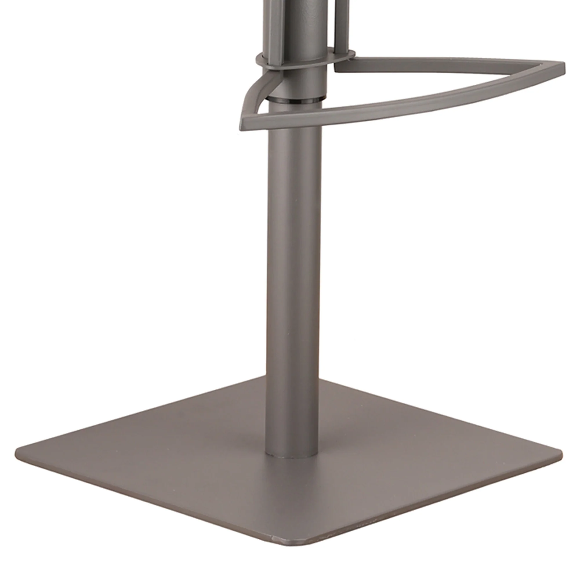 Grey Faux Leather Armless Swivel Bar Stool with Grey Metal Base By Homeroots - Image 3