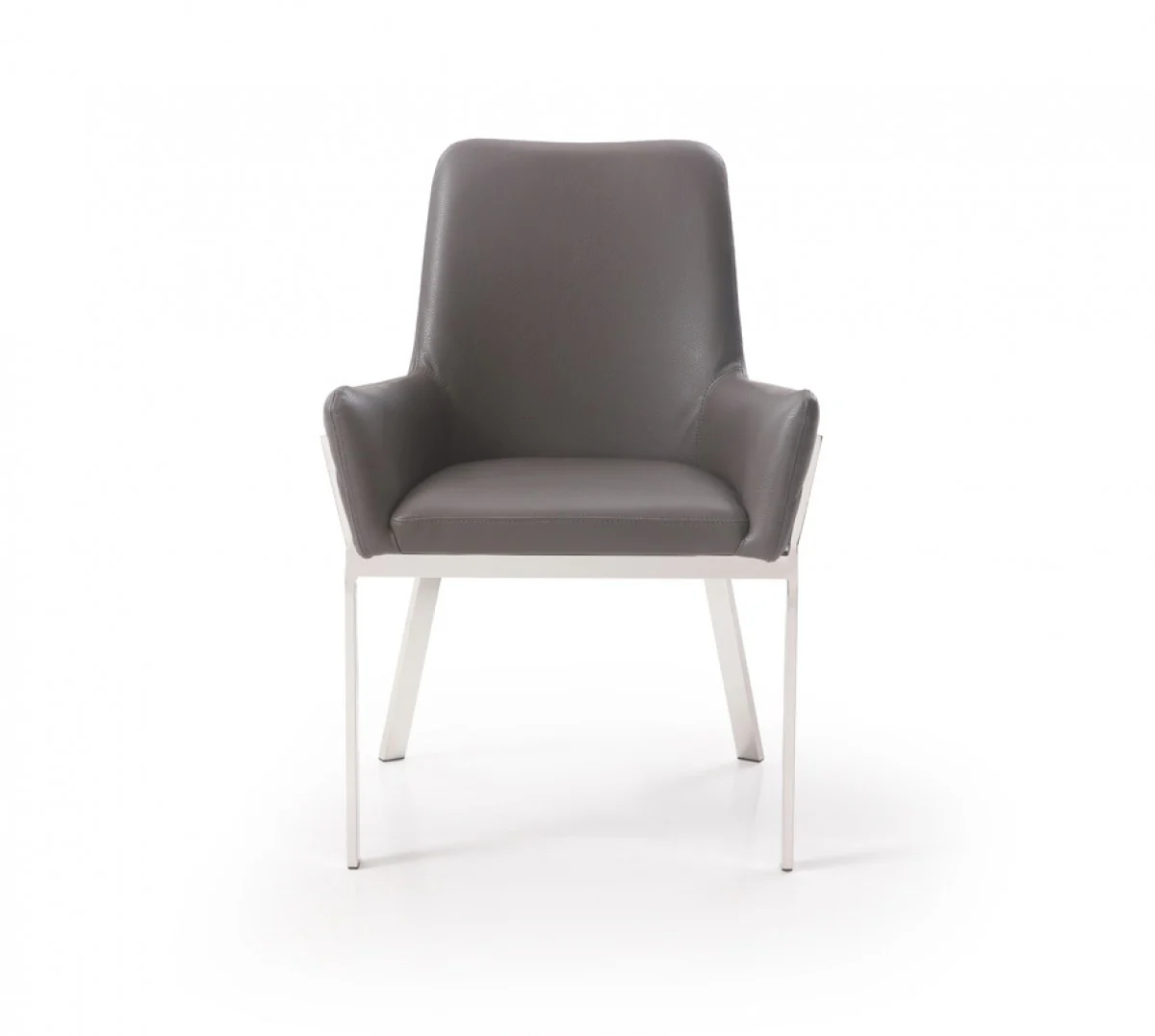 Grey Faux Leather Dining Chair By Homeroots - Image 2