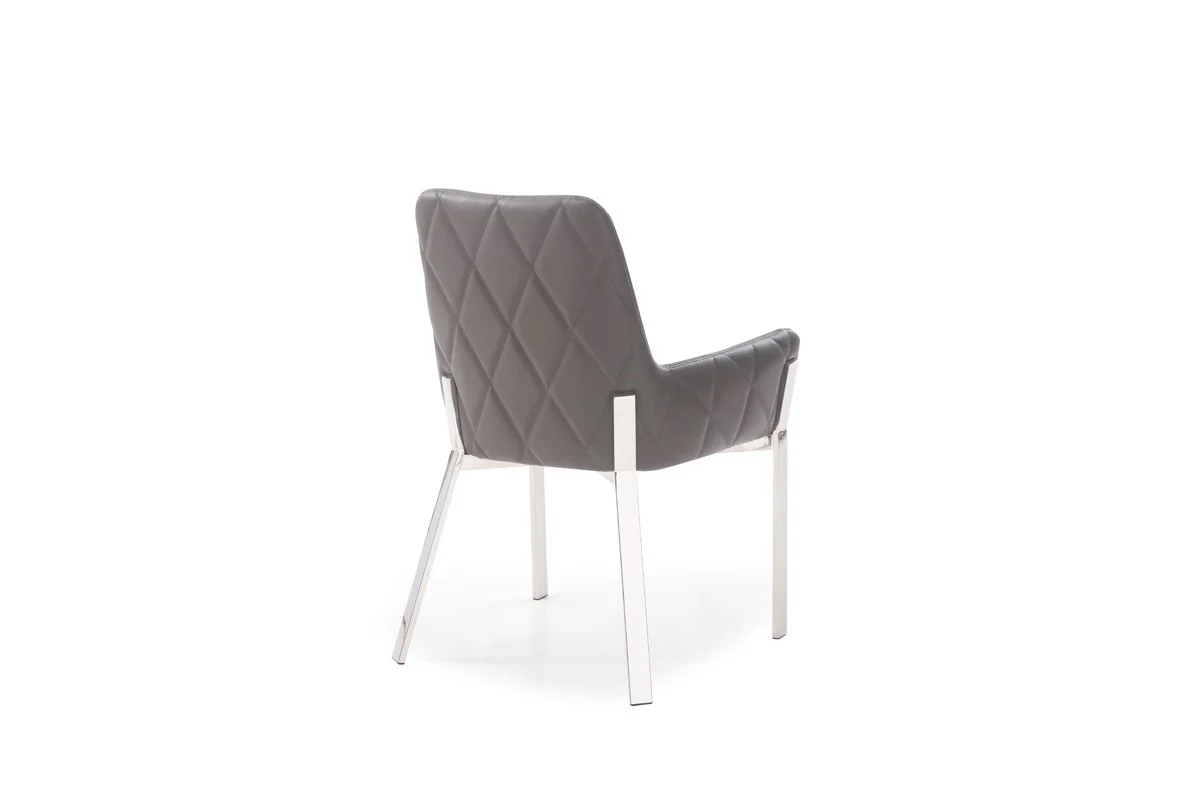 Grey Faux Leather Dining Chair By Homeroots - Image 4