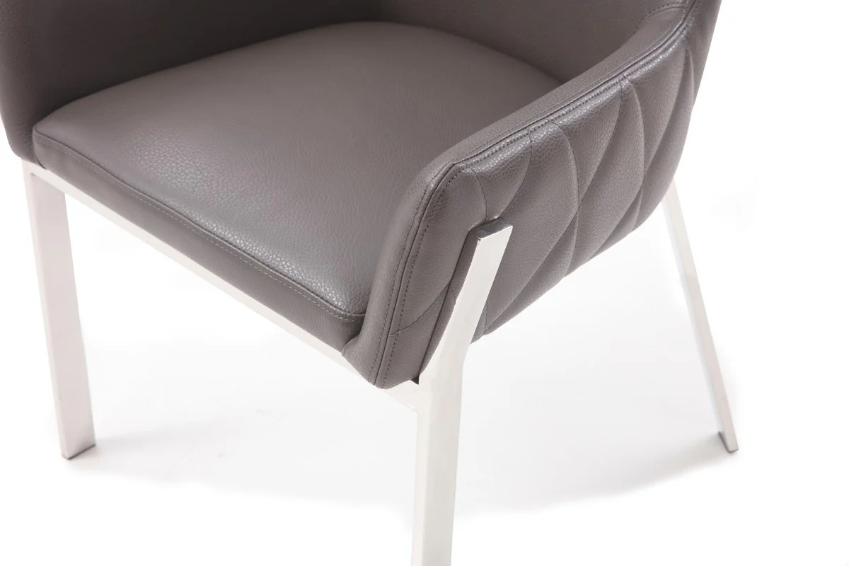 Grey Faux Leather Dining Chair By Homeroots - Image 6