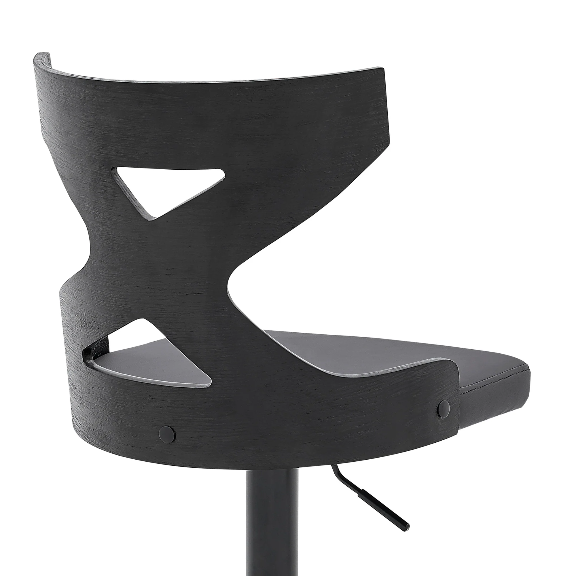 Grey Faux Leather Stylish Curved Back Bar Stool By Homeroots - Image 7