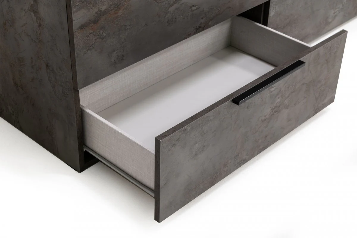 Grey Faux Marble Solid Manufactured Wood Six Drawer Double Dresser By Homeroots - Image 6