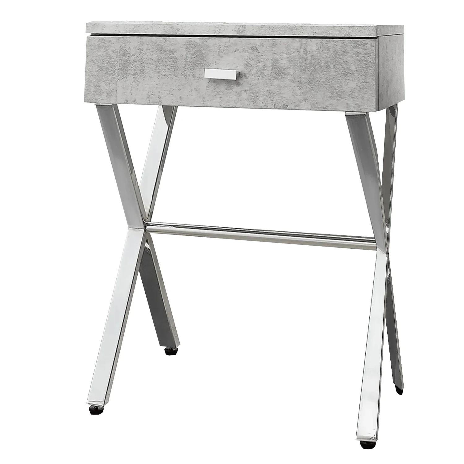 Grey Finish and Chrome Metal Accent Table By Homeroots - 333132 - Image 5