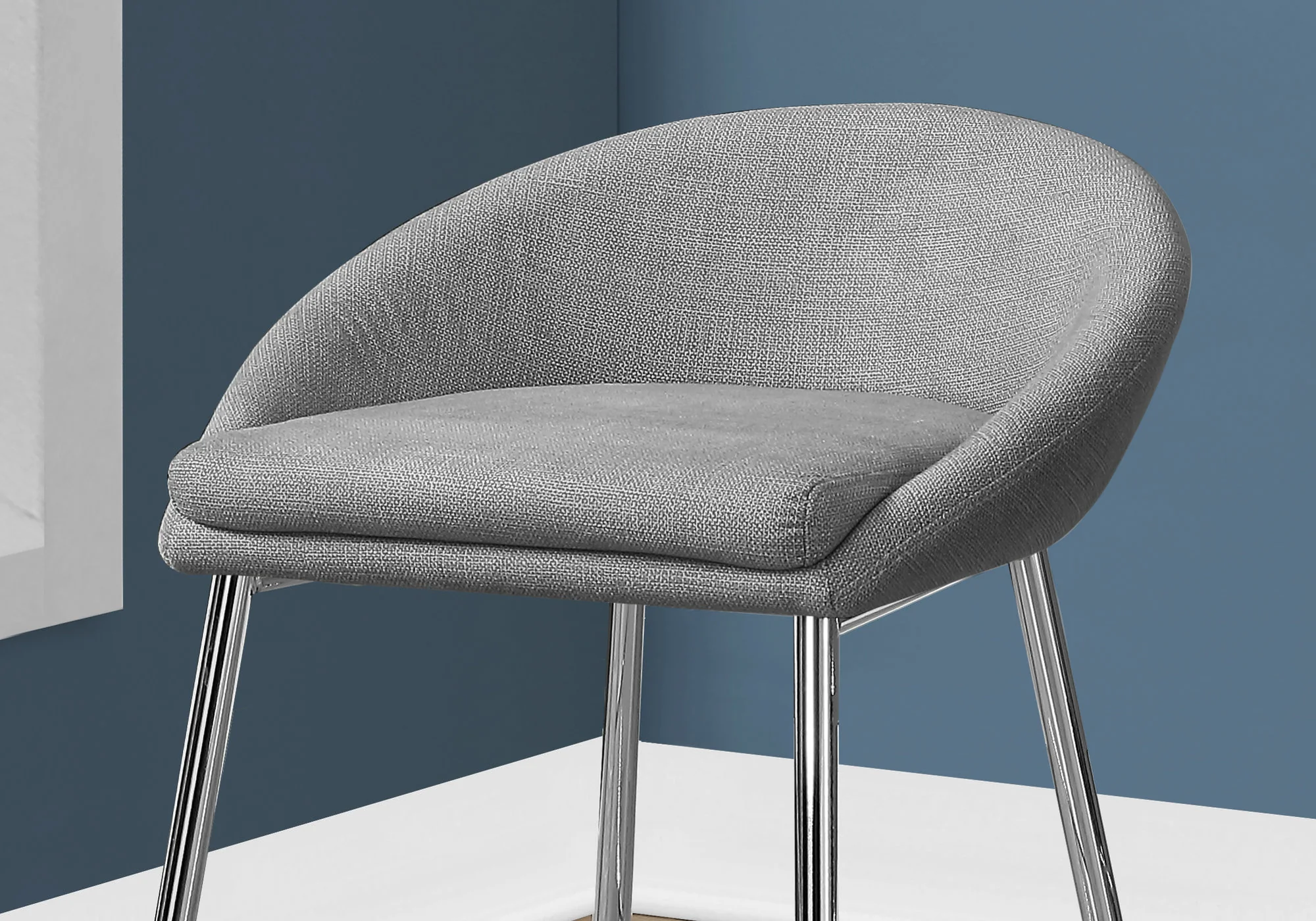 Grey Foam Metal Polyester Barstool 2Pcs By Homeroots - Image 3