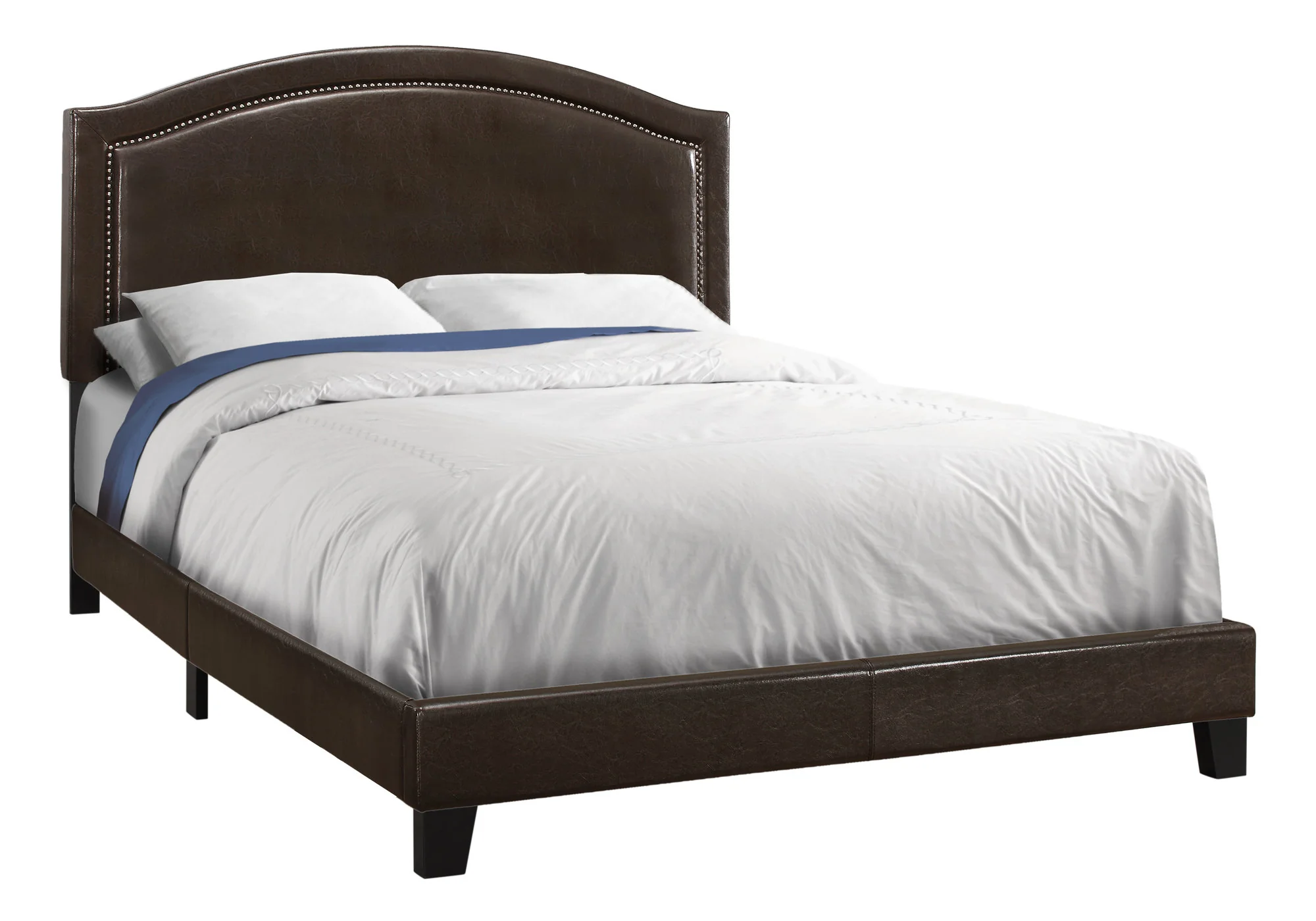 Grey Foam Solid Wood Linen Queen Size Bed By Homeroots - 333300 - Image 5