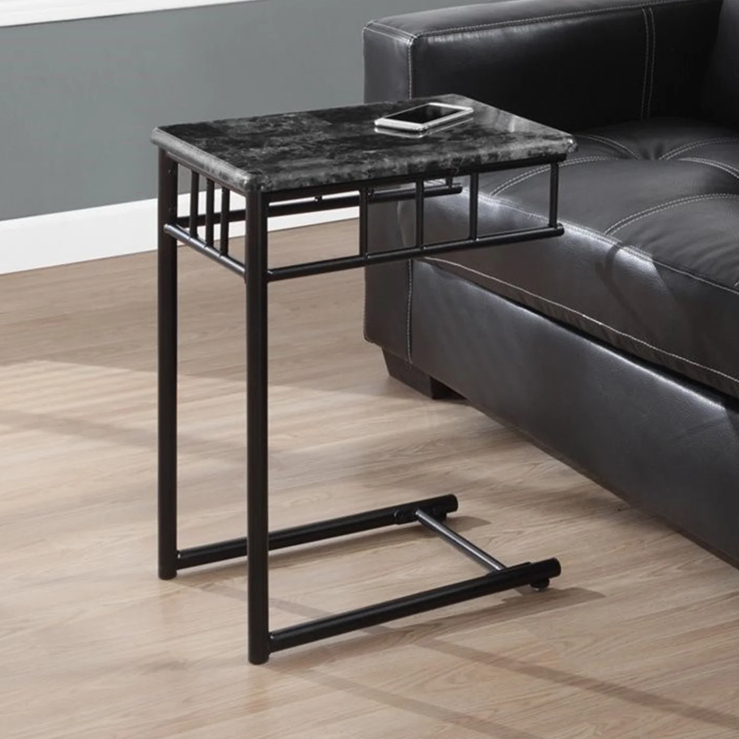 Grey Grey Mdf Metal Accent Table By Homeroots - Image 5