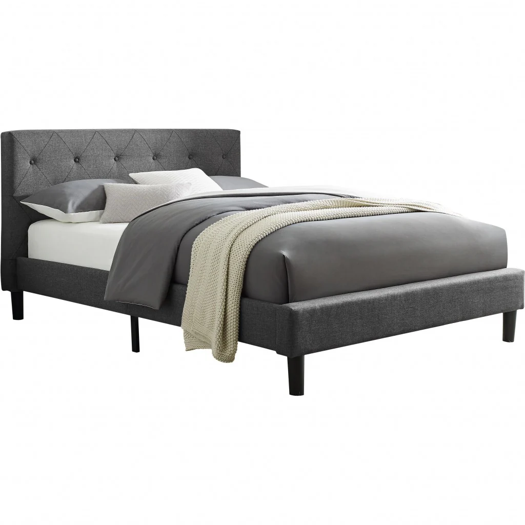 Grey King Platform Bed By Homeroots - Image 4