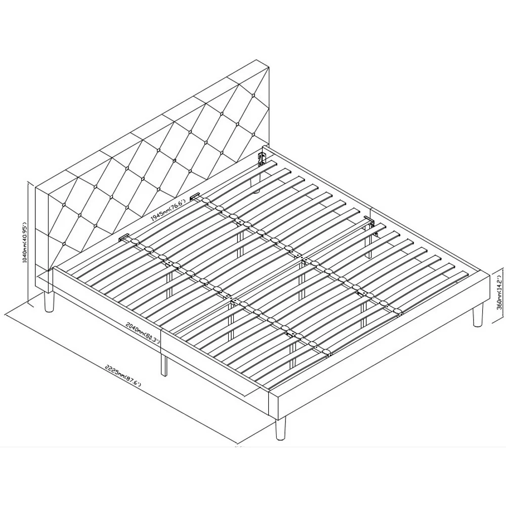 Grey King Platform Bed By Homeroots - Image 8