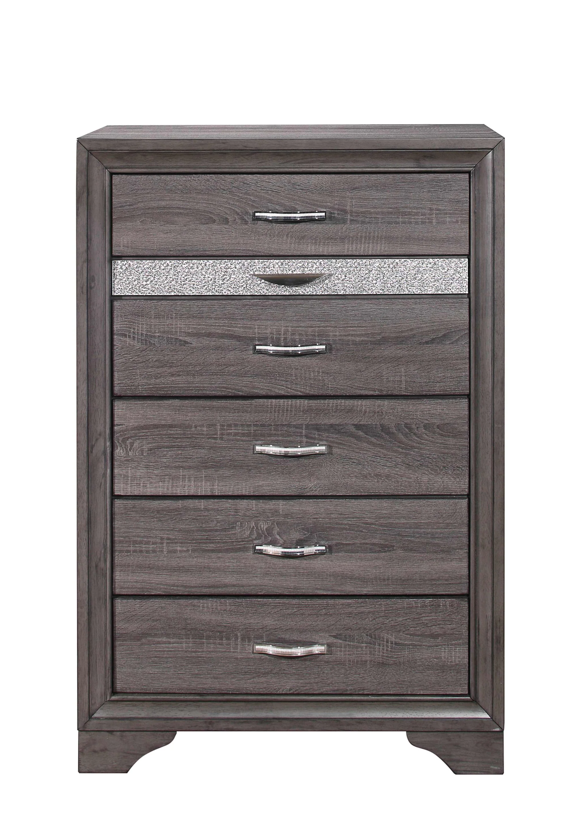 Grey Manufactured Wood Six Drawer Chest By Homeroots - Image 2