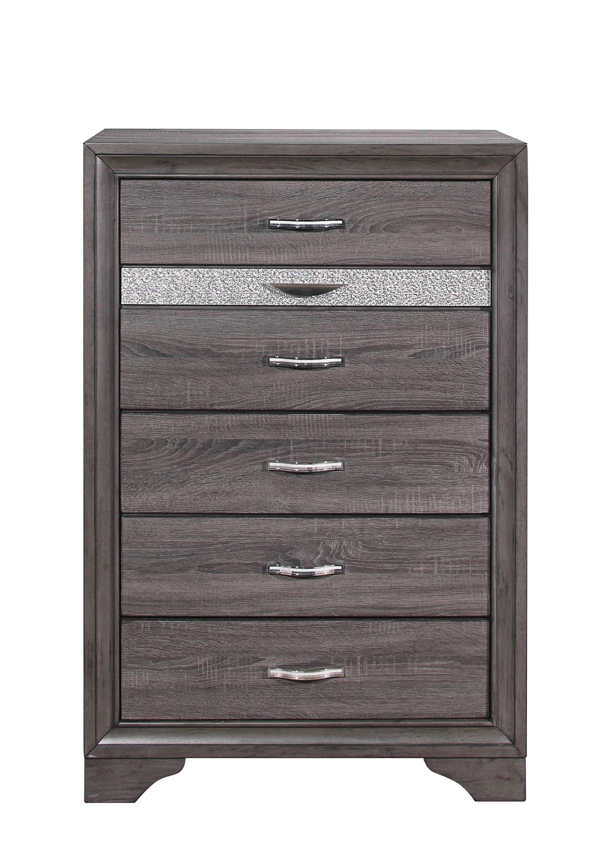 Grey Manufactured Wood Six Drawer Chest By Homeroots - Image 3