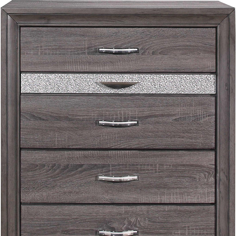Grey Manufactured Wood Six Drawer Chest By Homeroots - Image 4