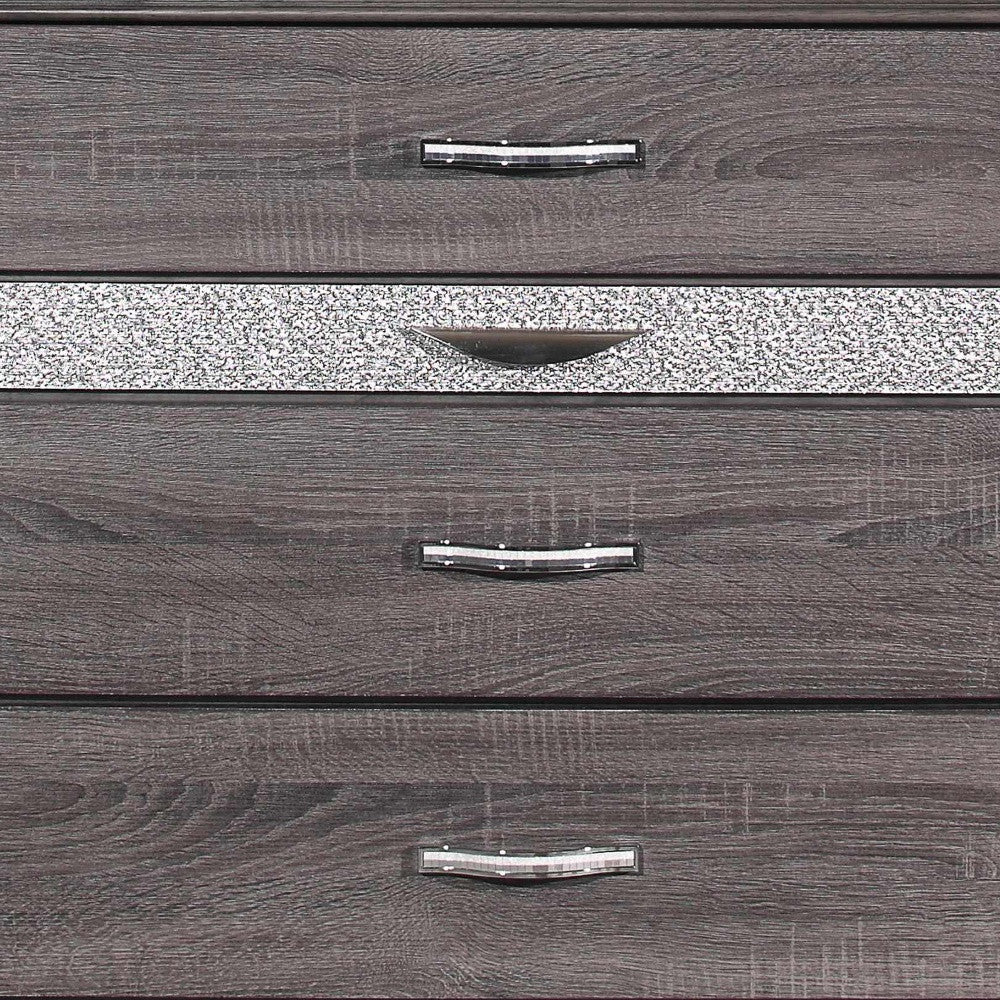 Grey Manufactured Wood Six Drawer Chest By Homeroots - Image 5