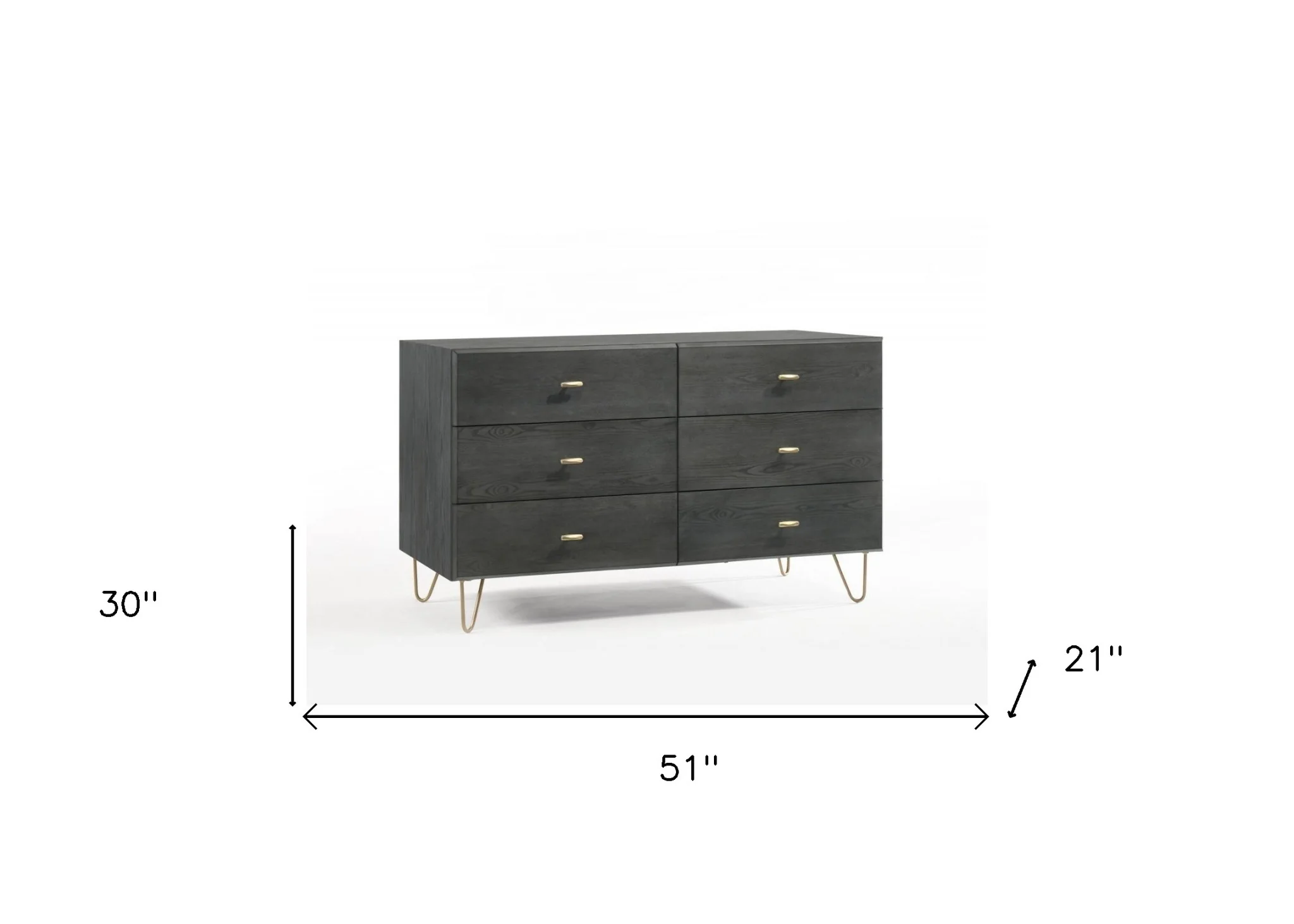 Grey Manufactured Wood Six Drawer Double Dresser By Homeroots - Image 6