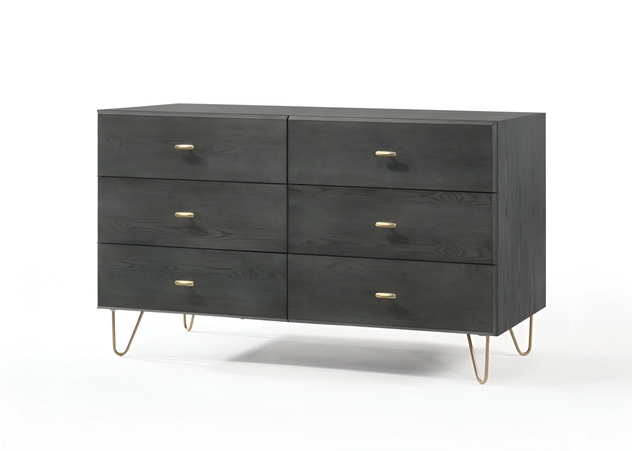 Grey Manufactured Wood Six Drawer Double Dresser By Homeroots - Image 8