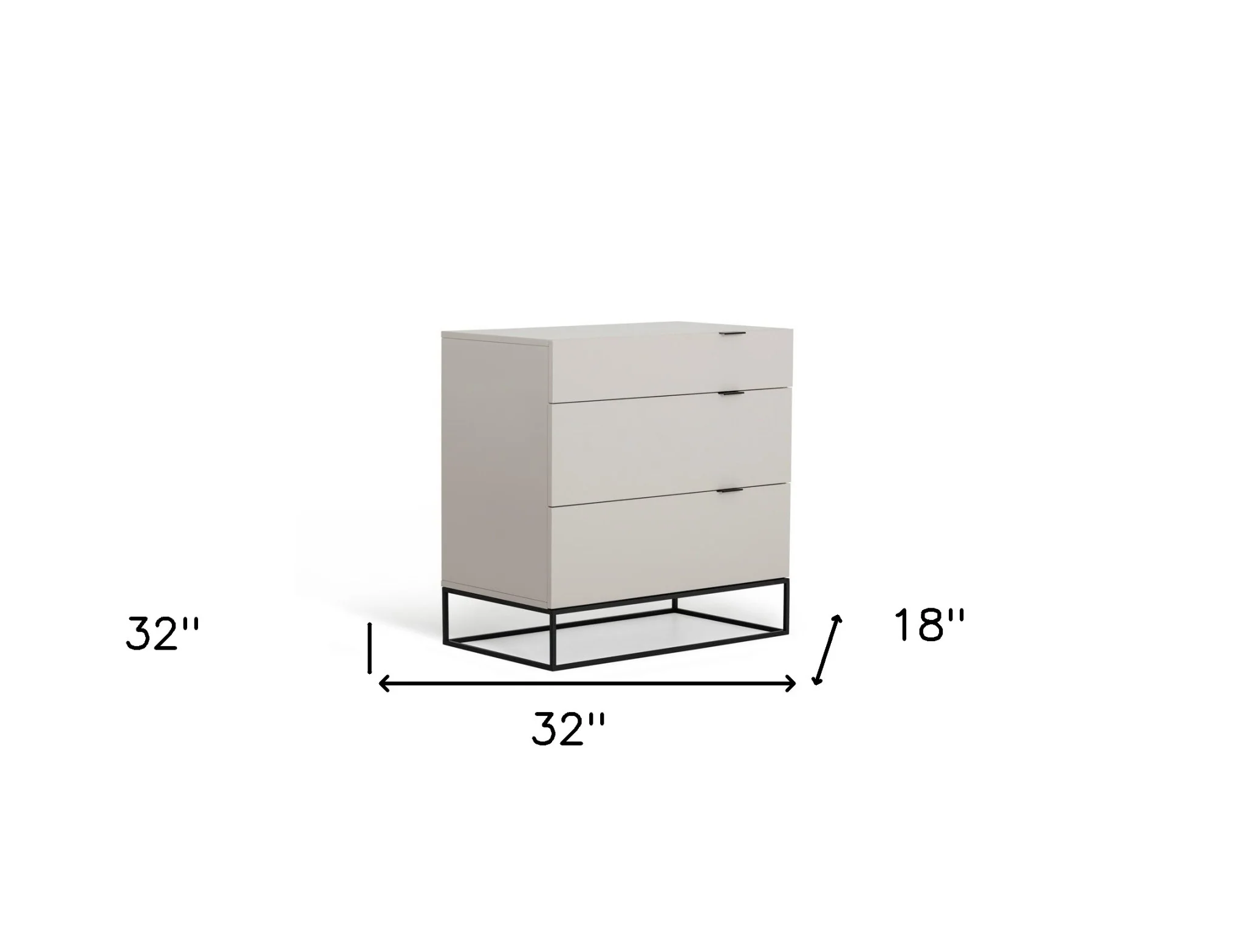 Grey Manufactured Wood Three Drawer Chest By Homeroots - Image 4
