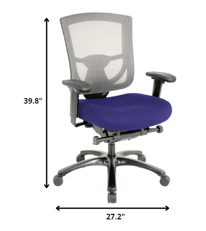 Grey Mesh / Fabric Chair By Homeroots - Image 17