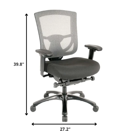 Grey Mesh / Fabric Chair By Homeroots - Image 2