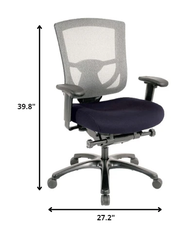 Grey Mesh / Fabric Chair By Homeroots - Image 22
