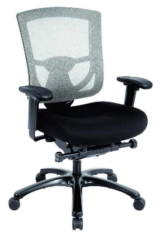 Grey Mesh / Fabric Chair By Homeroots - Image 6