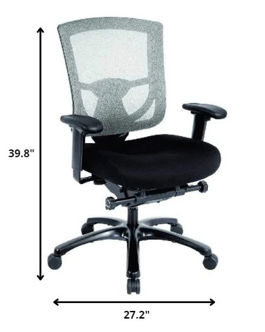 Grey Mesh / Fabric Chair By Homeroots - Image 7
