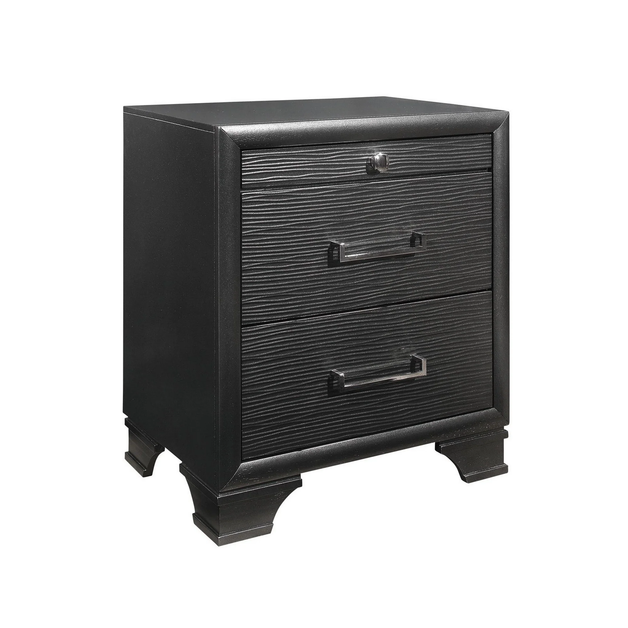 Grey Nightstand With 3 Drawers By Homeroots - Image 3