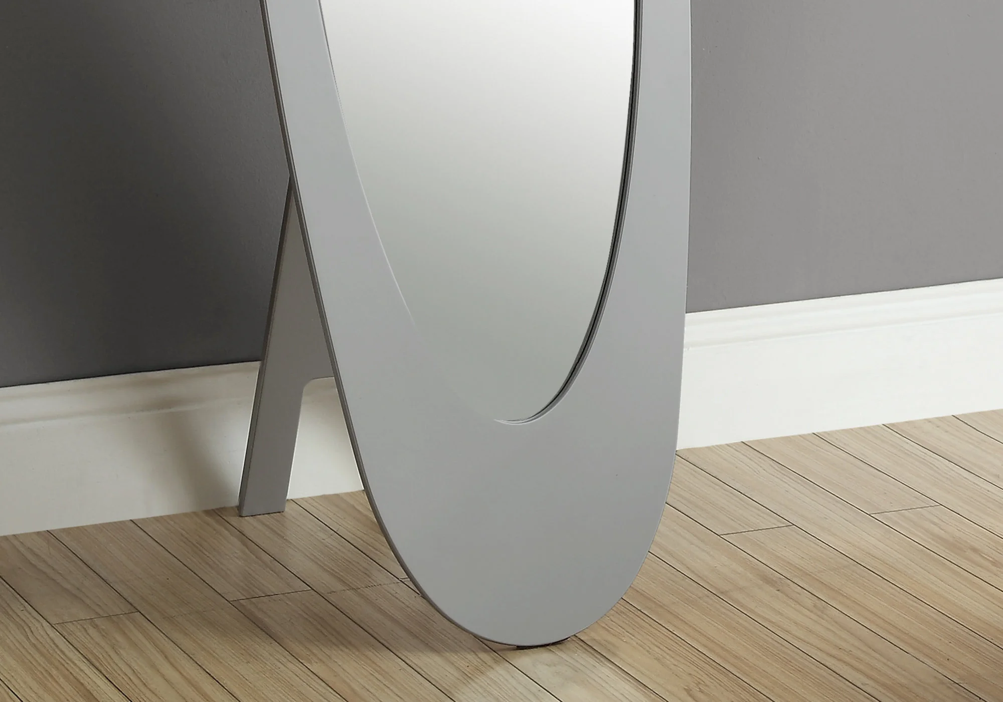 Grey Oval Frame Mirror By Homeroots - Image 2