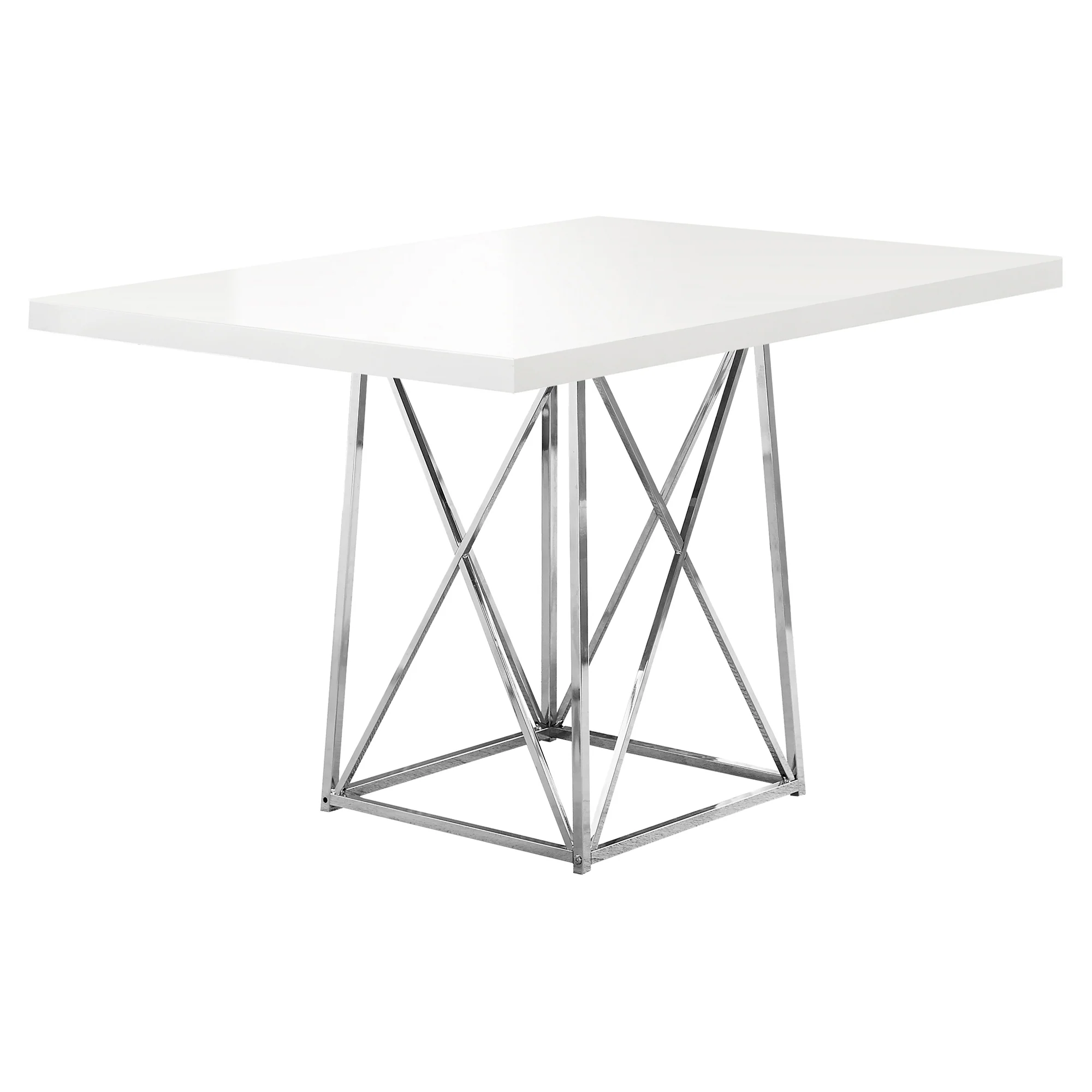 Grey Particle Board And Chrome Metal Dining Table By Homeroots - Image 5