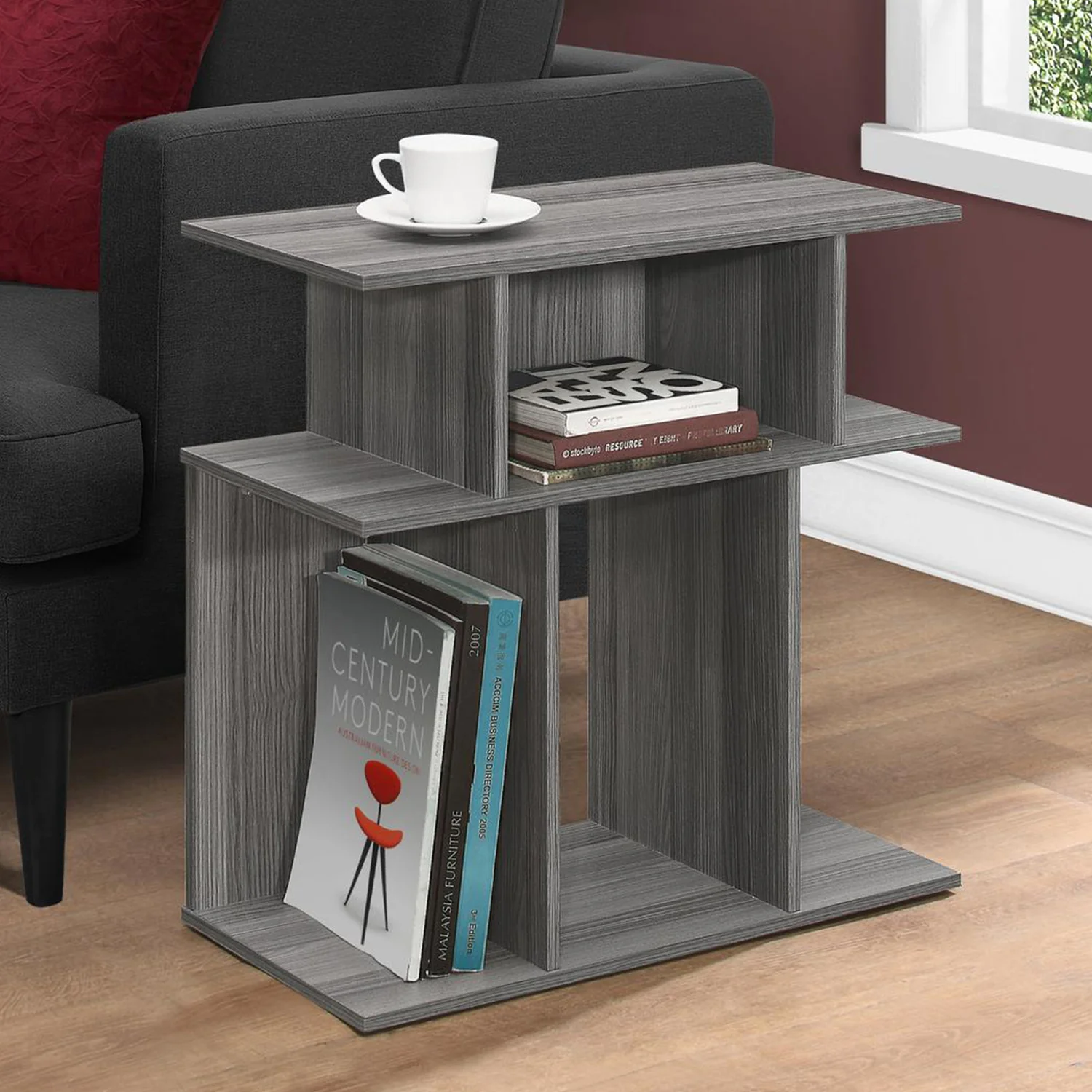 Grey Particle Board Laminate Accent Table By Homeroots - Image 5