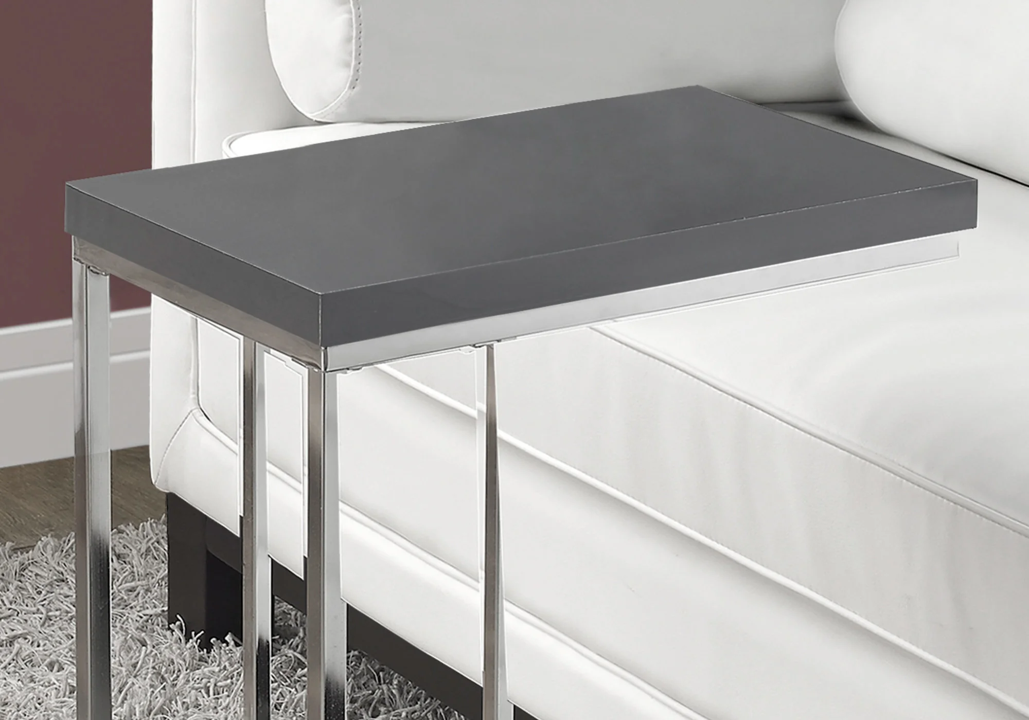 Grey Particle Board Metal Accent Table By Homeroots - 332986 - Image 2