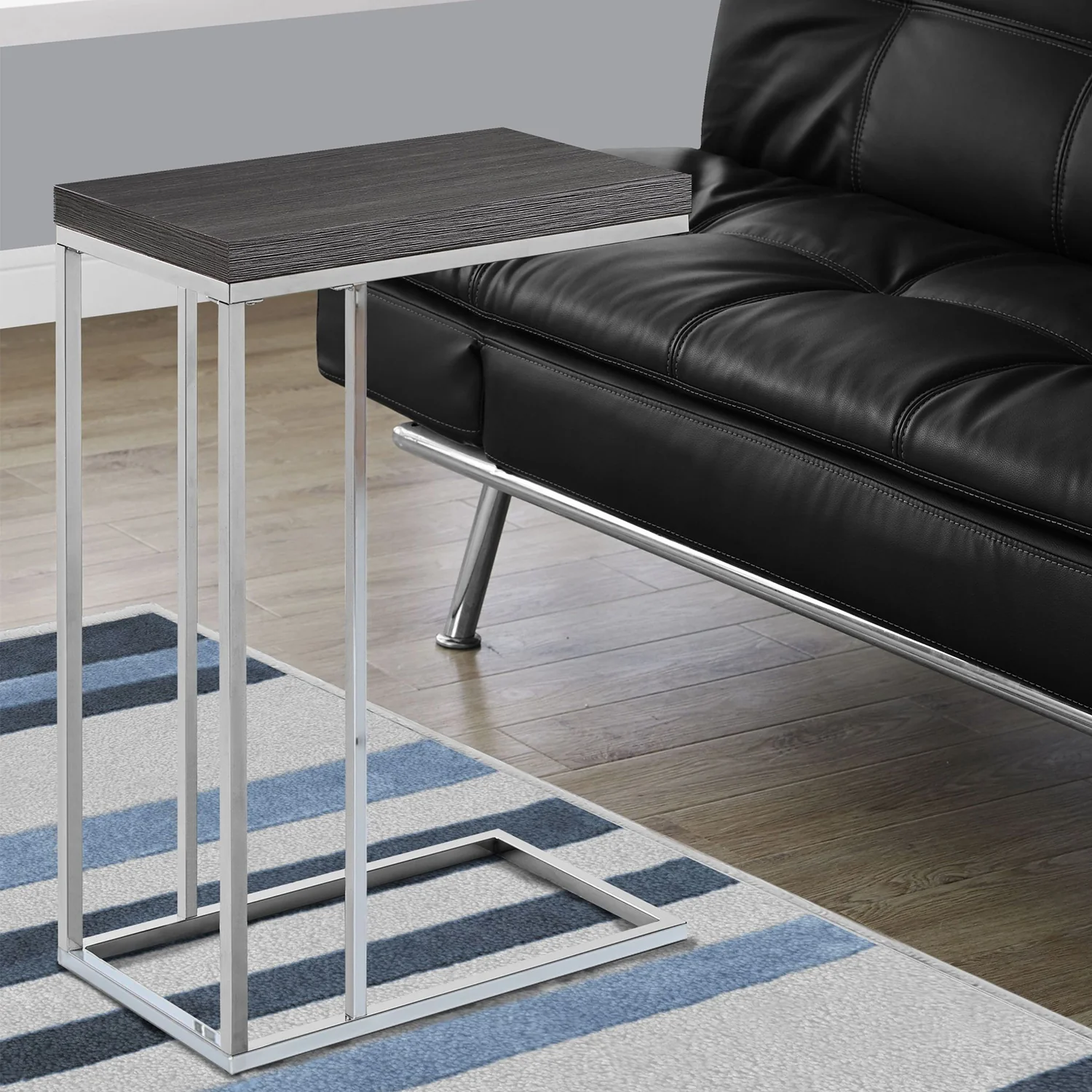 Grey Particle Board Metal Accent Table By Homeroots - 333105 - Image 5