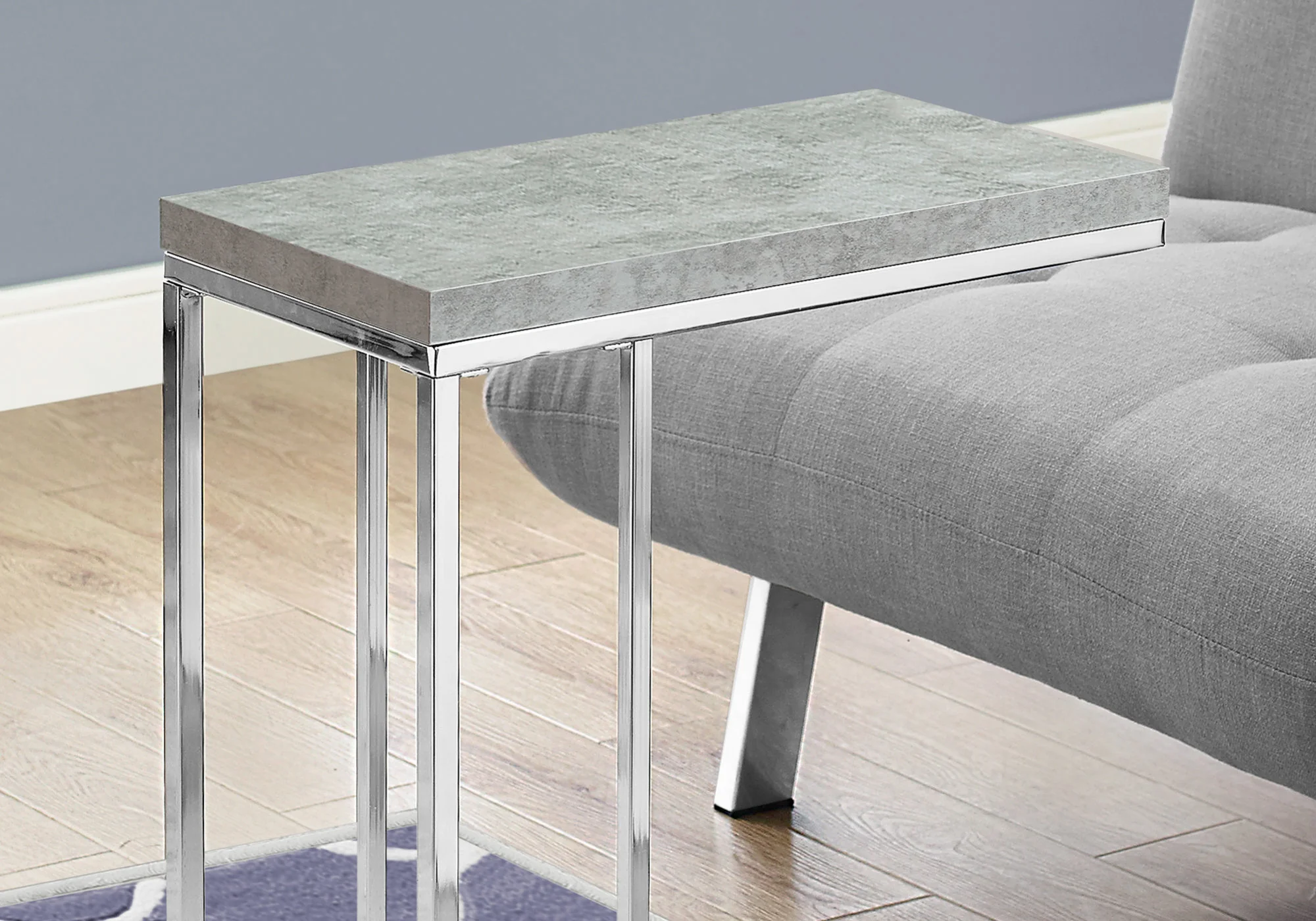 Grey Particle Board Metal Accent Table By Homeroots - 333169 - Image 2