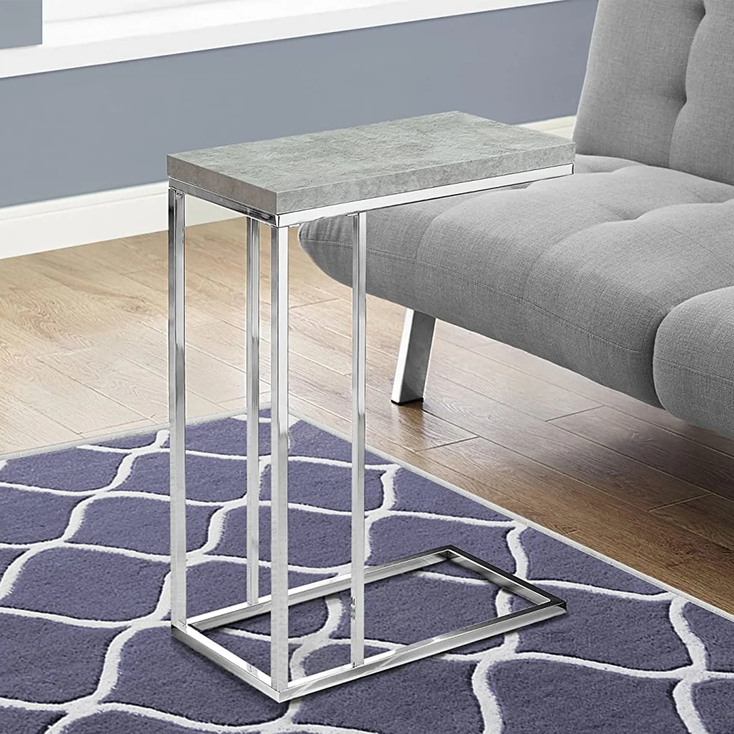 Grey Particle Board Metal Accent Table By Homeroots - 333169 - Image 6