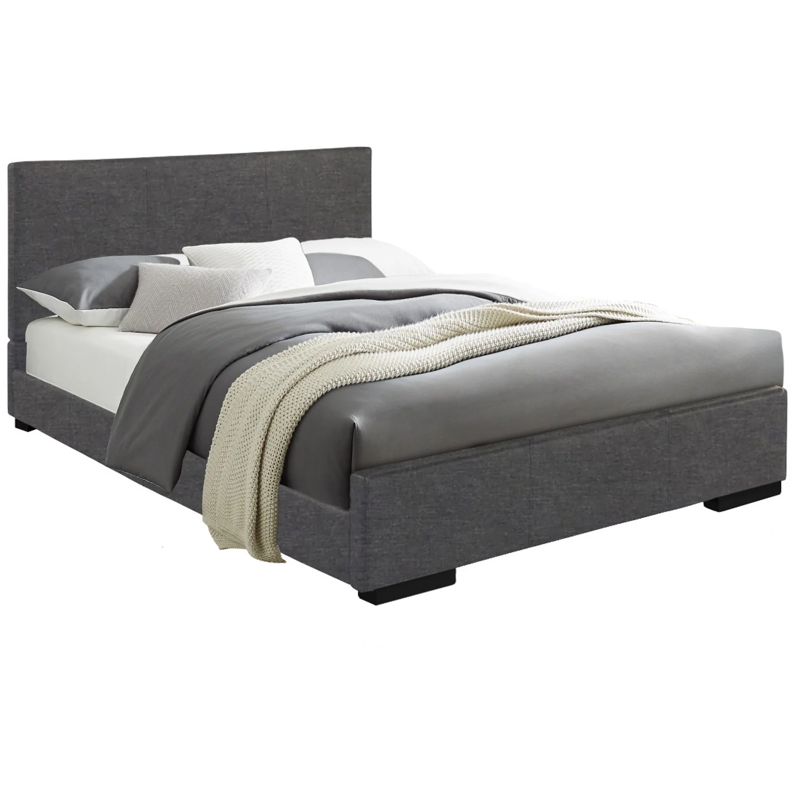 Grey Platform Full Bed By Homeroots - Image 3