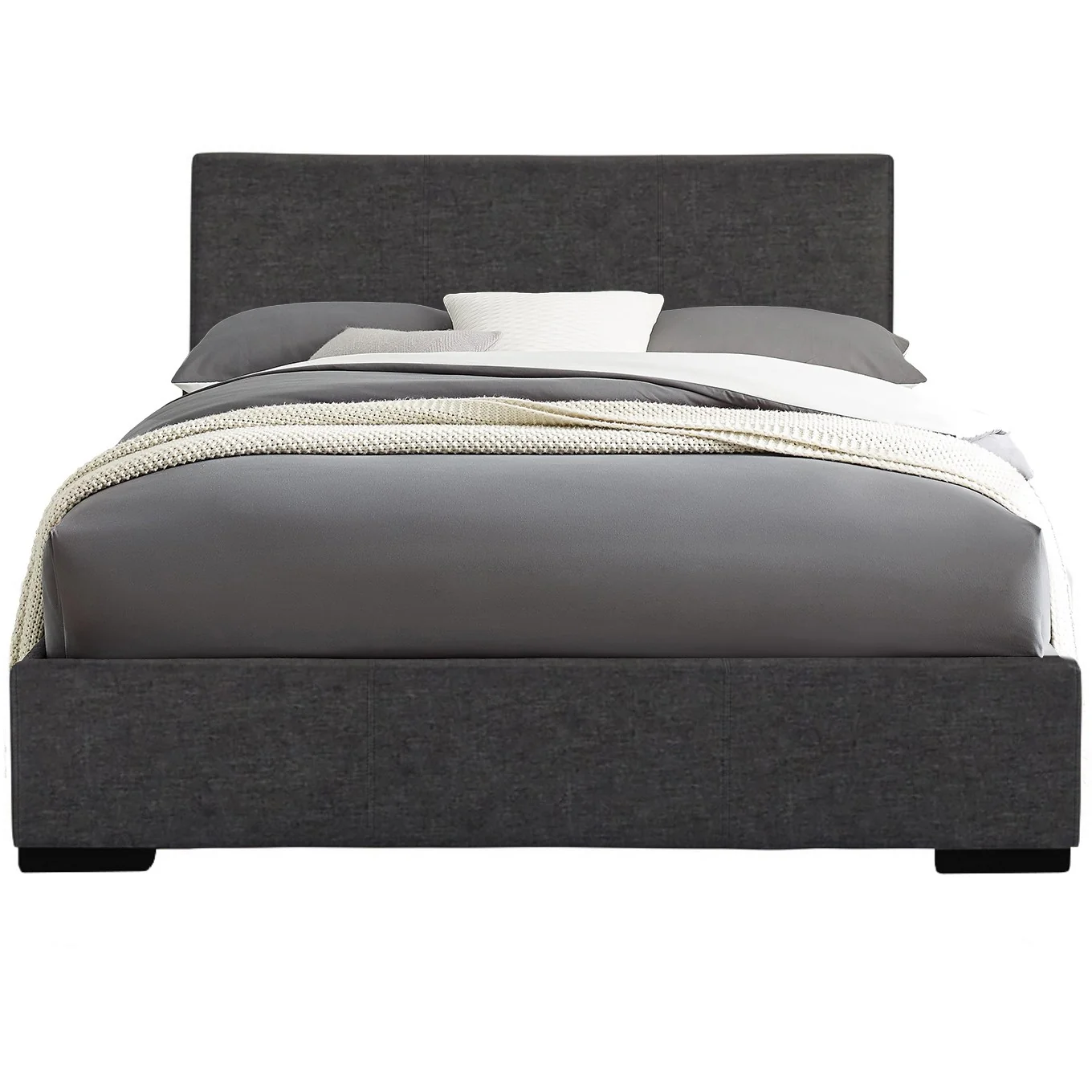 Grey Platform Queen Bed By Homeroots - Image 2