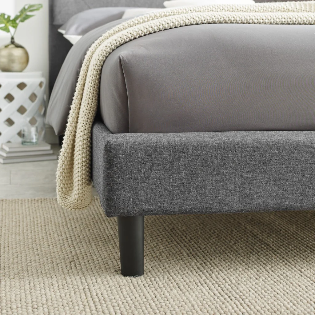 Grey Queen Platform Bed By Homeroots - Image 5