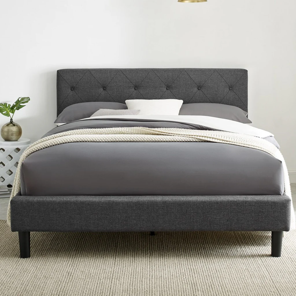 Grey Queen Platform Bed By Homeroots - Image 8