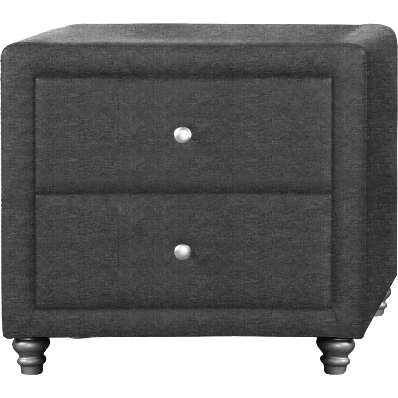 Grey Queen Platform Bed With Two Nightstands By Homeroots - Image 4